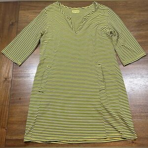 Iridium Size M Striped Yellow & Black Lagenlook Dress
